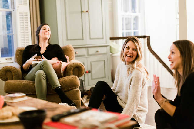 Image of women's small group meeting, laughing